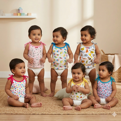 VParents Cotton New Born Baby Boy's & Baby Girls jabla -Multicolour