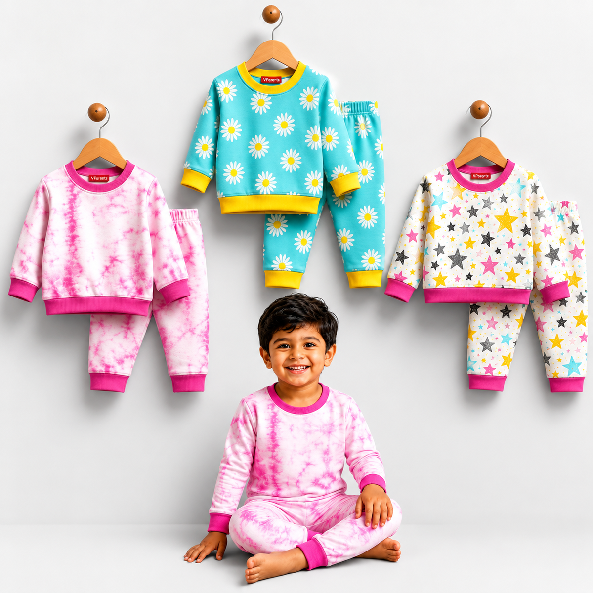 VParents  100% cotton Baby and Kids Cotton Printed  Nightwear