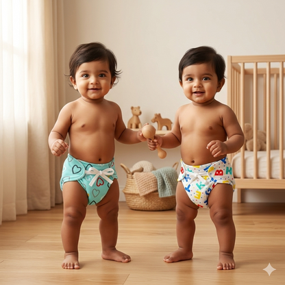 VParents DryFeel Baby Langot  l Cotton Modern Baby Nappy l Mess-free Langot with soft Elastics l DryFeel Top Layer l Diaper-free Time Essential