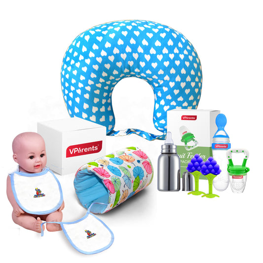 Feeding essentials for baby boy pack of 9 (3M-12M)