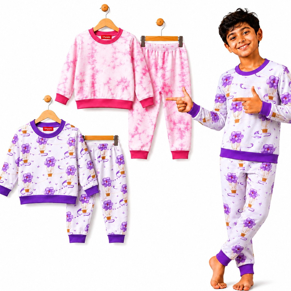 VParents  100% cotton Baby and Kids Cotton Printed  Nightwear