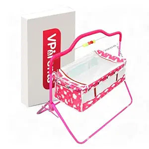 VParents Newborn Baby Sleep Swing Cradle Jhula Palna Tottilu Crib Bassinet cot - months for baby boys and girls Umbi (Pink)111103