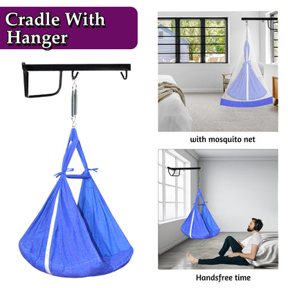VParents Infant Baby Swing Cradle with Mosquito net Spring and Metal Window Cradle Hang