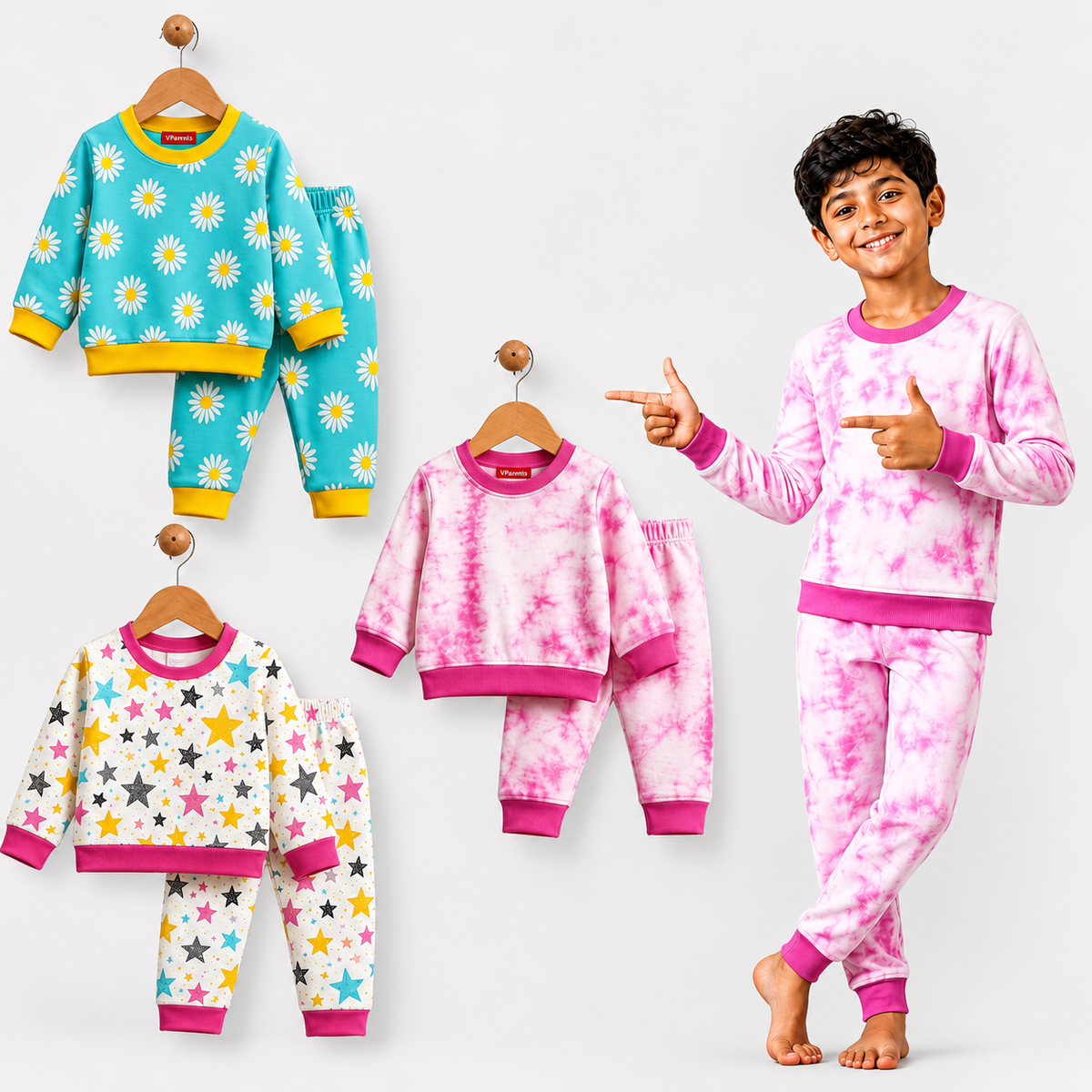 VParents  100% cotton Baby and Kids Cotton Printed  Nightwear