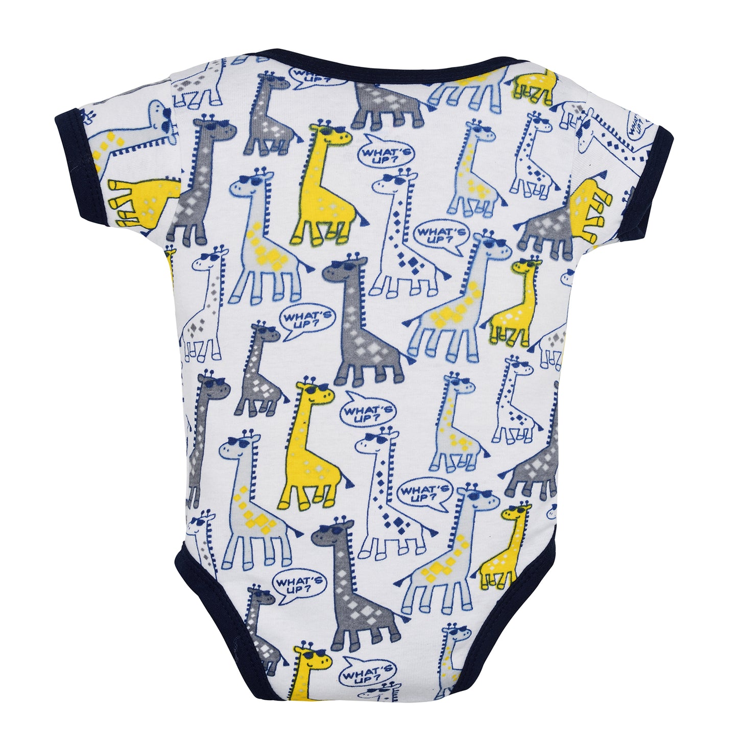 Bodice Half Sleeves Baby Romper Body Suits Jump Suit for Boys and Girls Set of 3 (Navy Blue)