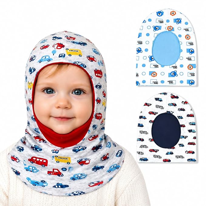 VParents Cotton Baby Boys and Girls Reversible Monkey Cap -assorted colour