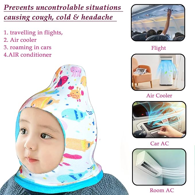 VParents Cotton Baby Boys and Girls Reversible Monkey Cap -assorted colour