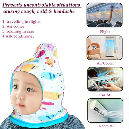VParents Cotton Baby Boys and Girls Reversible Monkey Cap -assorted colour