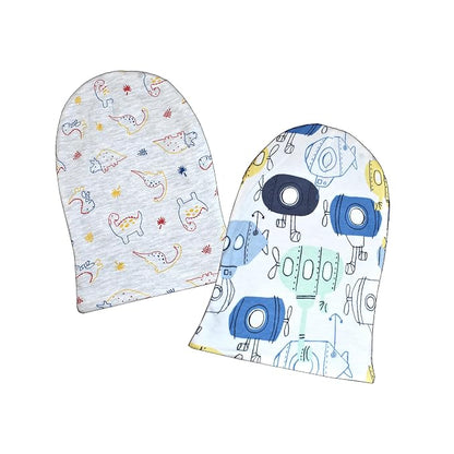 VParents Cotton Baby Boys and Girls Reversible Monkey Cap -assorted colour