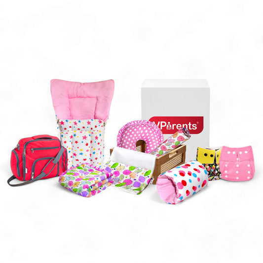Vparents outdoor essentials for newborn baby girl Pack of 9