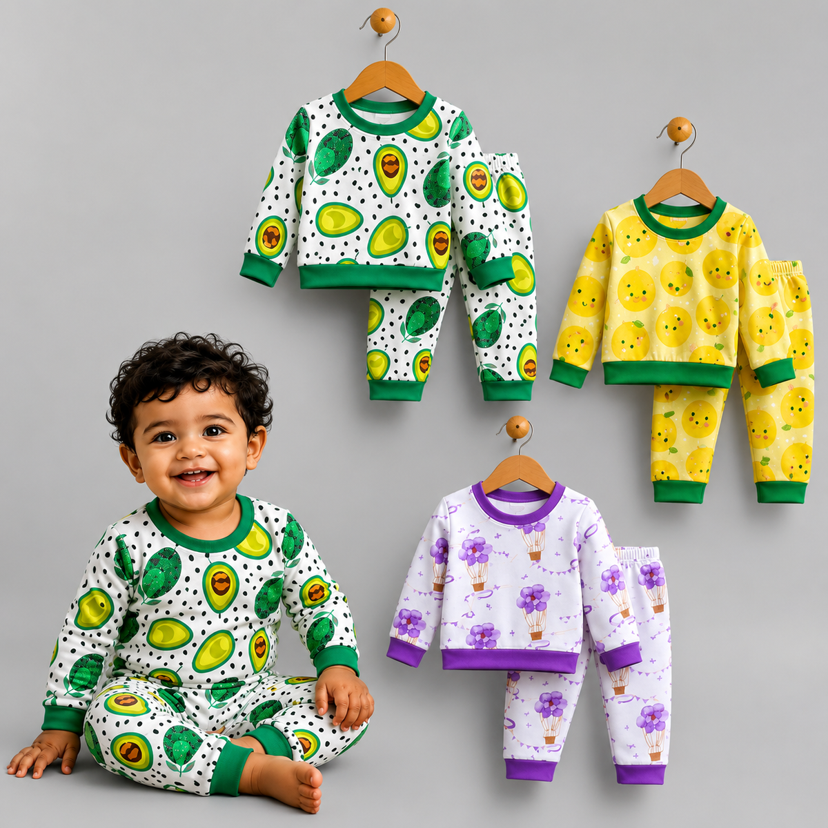 VParents  100% cotton Baby and Kids Cotton Printed  Nightwear