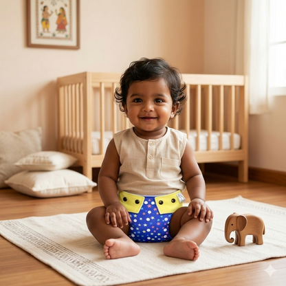 VParents  Reusable and Adjustable Cloth Diapers With ulta absorbent Insert with 5 layers- washable (Multi Colour)