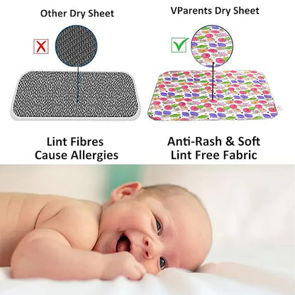 Vparents  Sleeping mats Water Proof Bed Protector with one side fabric New Born Baby (65cm x 45 cm) (0-6 Months)