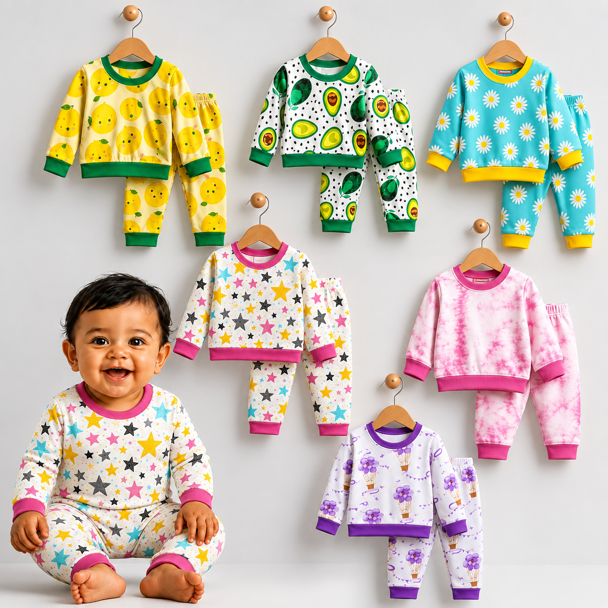 VParents  100% cotton Baby and Kids Cotton Printed  Nightwear