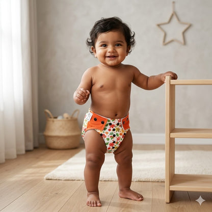 VParents  Reusable and Adjustable Cloth Diapers With ulta absorbent Insert with 5 layers- washable (Multi Colour)