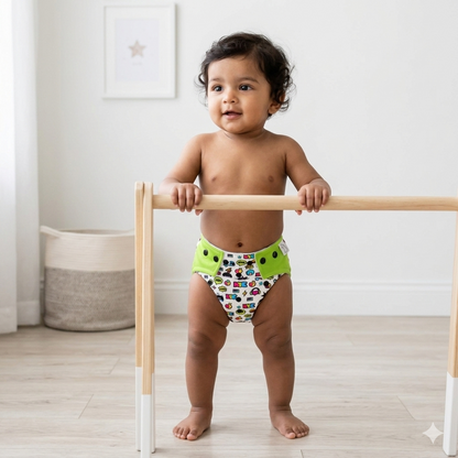 VParents  Reusable and Adjustable Cloth Diapers With ulta absorbent Insert with 5 layers- washable (Multi Colour)