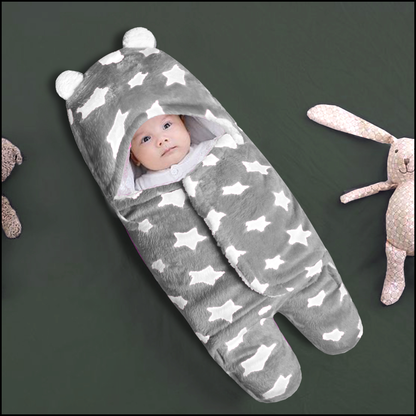 VParents  Soft Hooded Baby Blanket Wrapper for New Born (0-6months)