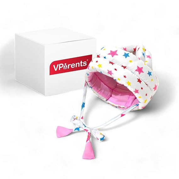 Vparents Joy Baby Head Protector for Safety of Kids 6M to 3 Years- Baby Safety Helmet with Proper Air Ventilation & Corner Guard Protection (Pink)