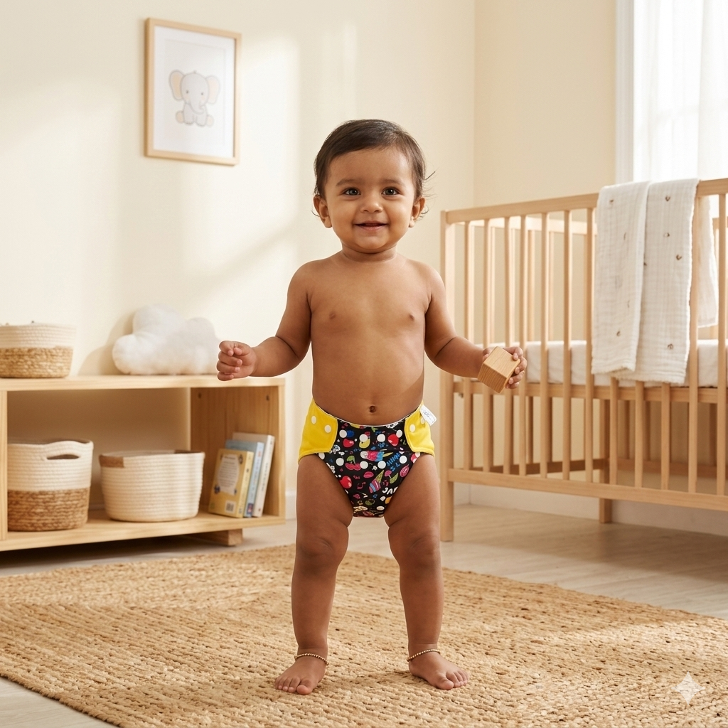 VParents  Reusable and Adjustable Cloth Diapers With ulta absorbent Insert with 5 layers- washable (Multi Colour)