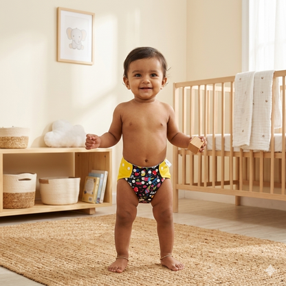 VParents  Reusable and Adjustable Cloth Diapers With ulta absorbent Insert with 5 layers- washable (Multi Colour)