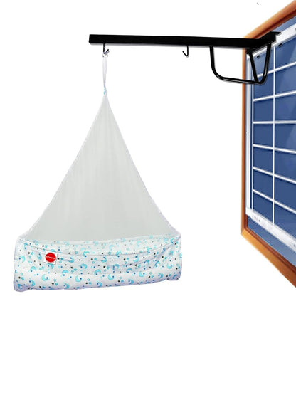 VParents Infant Baby Swing Cradle with Mosquito Net and Spring