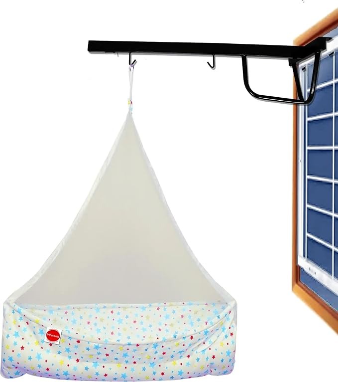 VParents Infant Baby Swing Cradle with Mosquito Net and Spring