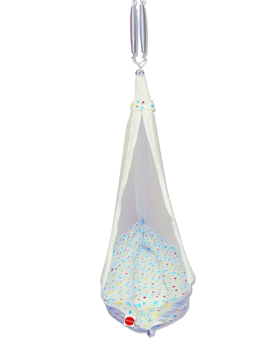 VParents Infant Baby Swing Cradle with Mosquito Net and Spring