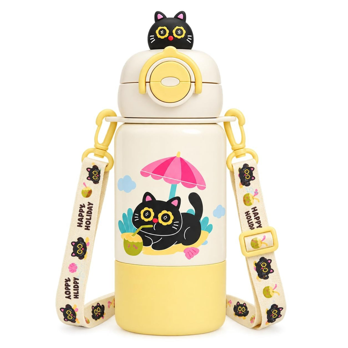 VParents Stainless Steel Insulated Water Bottle Vacuum Flask with One-Touch Lid for kids (assorted)- 420ML