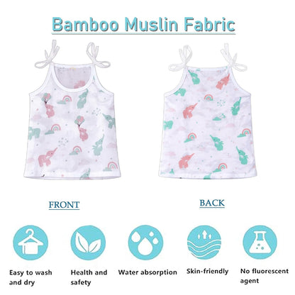 VParents Organic 100% Cotton Muslin Knot Tying Jhabla for Boys & Girls ,Summerwear Jabala ,Sleeveless Vest Assorted