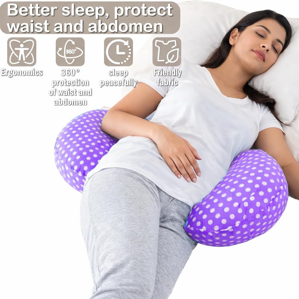 VParents Pregnancy Pillow for Women, Soft Maternity Pillows for Pregnancy Sleeping, Support for Back, Belly, HIPS, Legs, Maternity Pillow with Detachable and Adjustable Pillow Cover