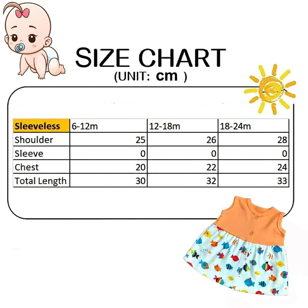 VParents Cotton Knee-Length Sleeveless Girls 18- 24 Months Frock pack of 5