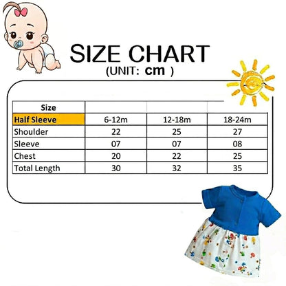 VParents Cotton Knee-Length Half Sleeves Girls Frock 12- 18 months pack of 3