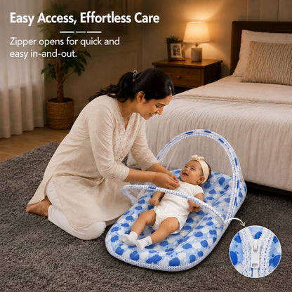 VParents Rosy Baby Feeding Pillow Bedding Set with Mosquito net and Sleeping Bag Combo