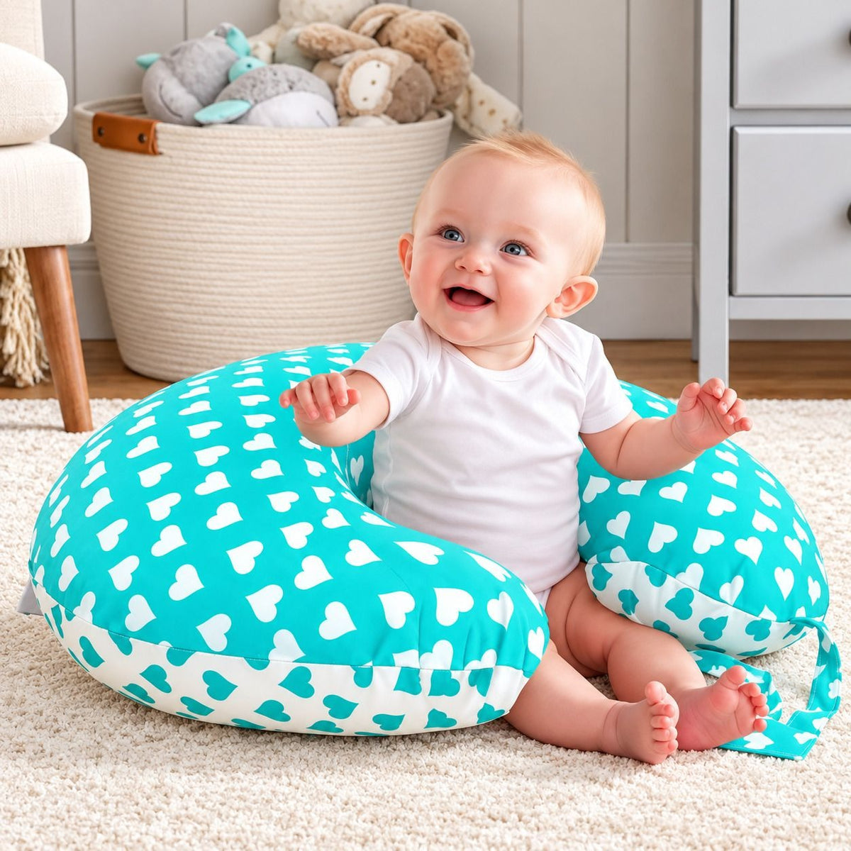 VParents Rosy Baby Feeding Pillow Bedding Set with Mosquito net and Sleeping Bag Combo