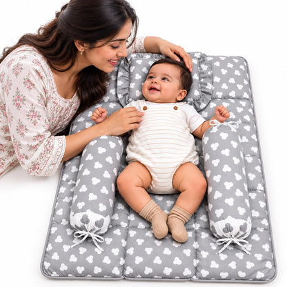 VParents Cheeky Cheeky Baby 4 Piece Bedding Set with Pillow and Bolsters