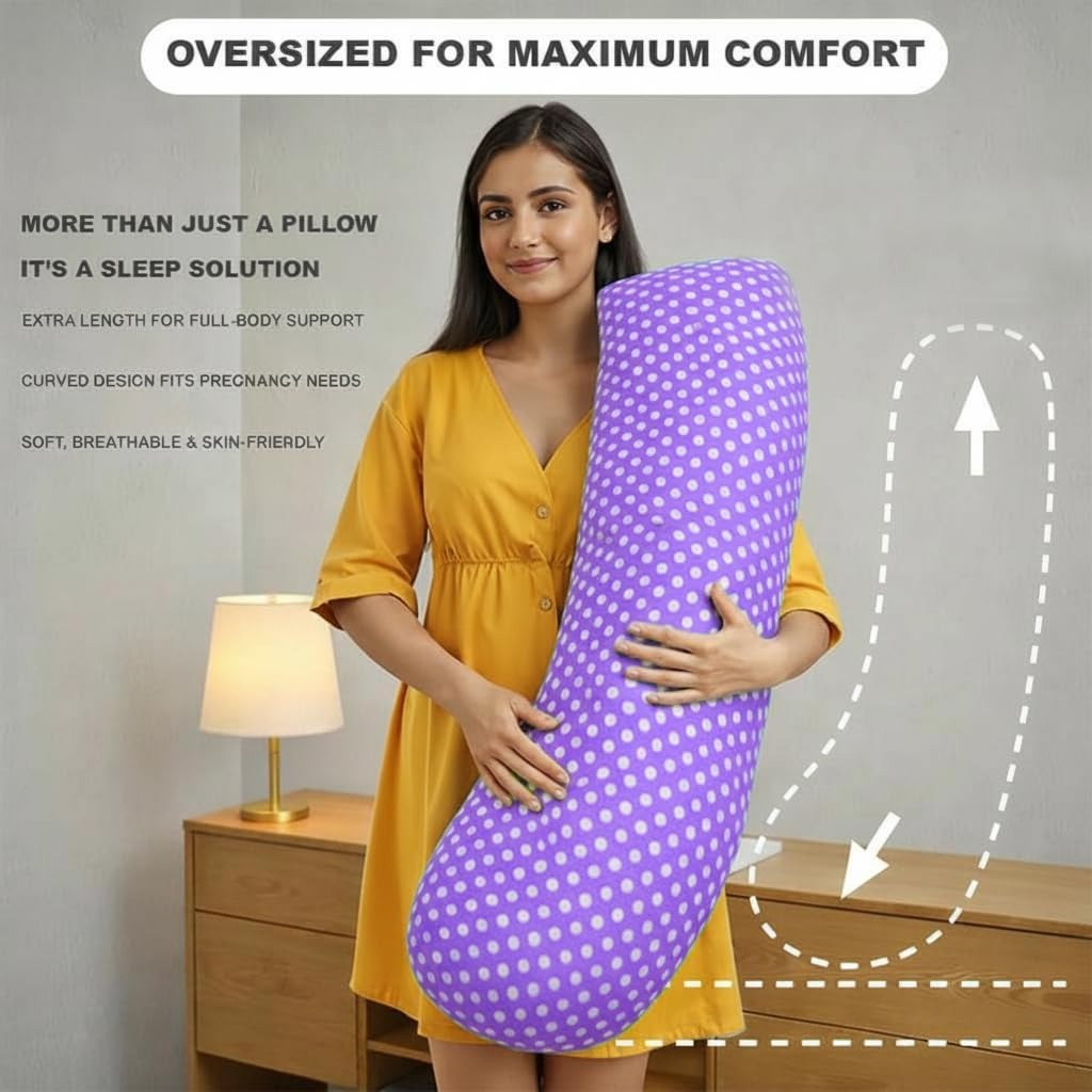 VParents Pregnancy Pillow for Women, Soft Maternity Pillows for Pregnancy Sleeping, Support for Back, Belly, HIPS, Legs, Maternity Pillow with Detachable and Adjustable Pillow Cover