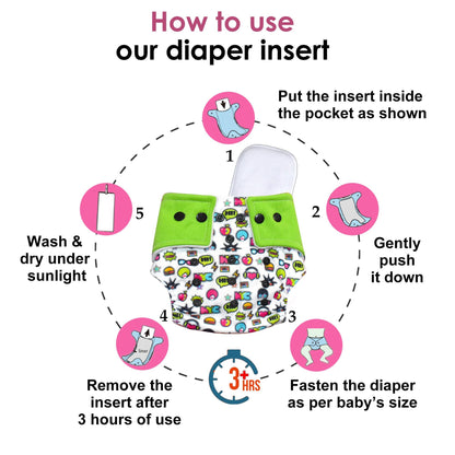 VParents New born Combo gift set for baby boy and girl cap mitten booties and diapers  with insert and underwears(0 -6 month) Assorted Design pack of 10