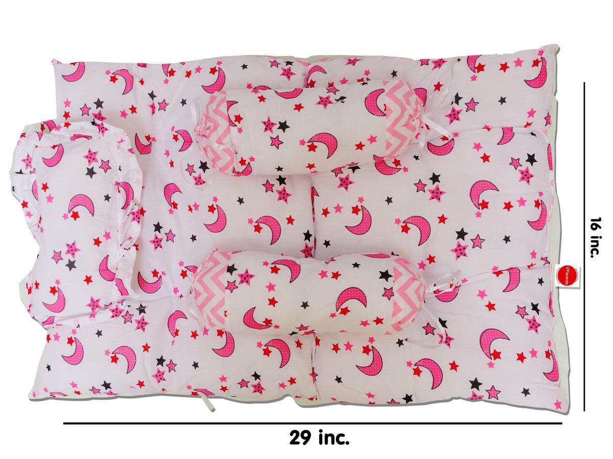 VParents Cheeky Cheeky Baby 4 Piece Bedding Set with Pillow and Bolsters Sleeping Bag and Bedding Set Combo