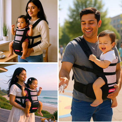 VParents Hip Seat Baby Carrier with 4 Carry Positions, Baby Carrier with Hip seat for 3 to 36 Months Baby, Adjustable New-Born to Toddler Carrier, Max Weight Up to 15 Kgs Royal