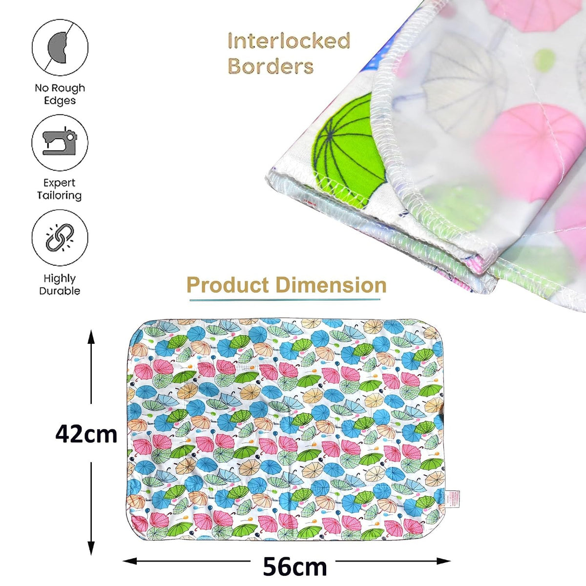 VParents Chunky Nappy Changing Mat Sleeping mats Water Proof Bed Protector sheet for New Born Baby  (0-3 Months)