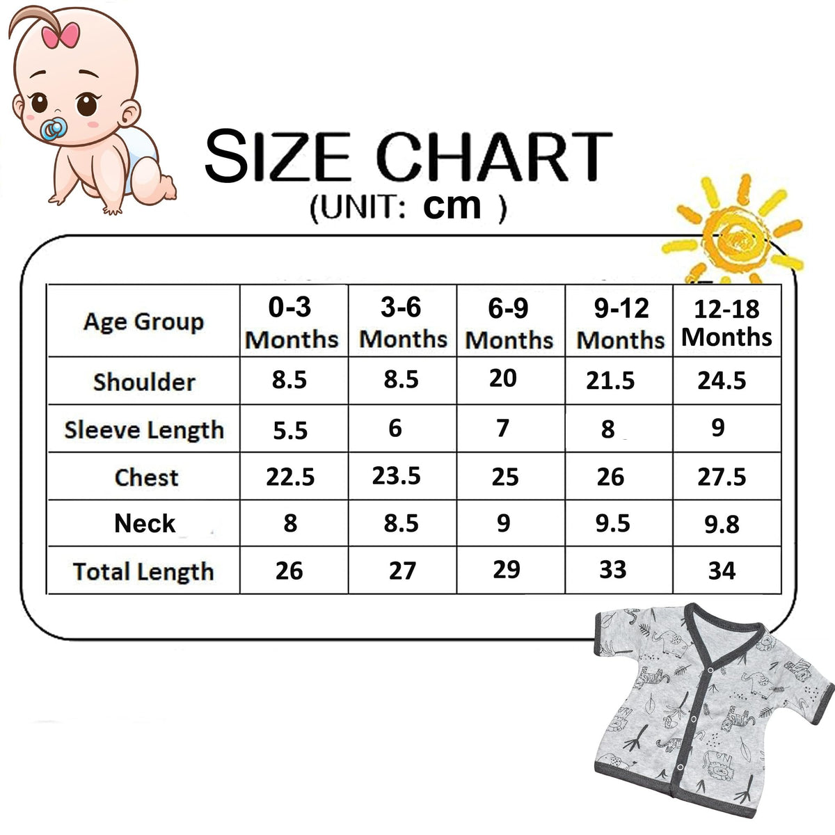VParents Cotton New Born Baby Boy's & Baby Girls Half sleeves jabla and Shorts -Multicolour