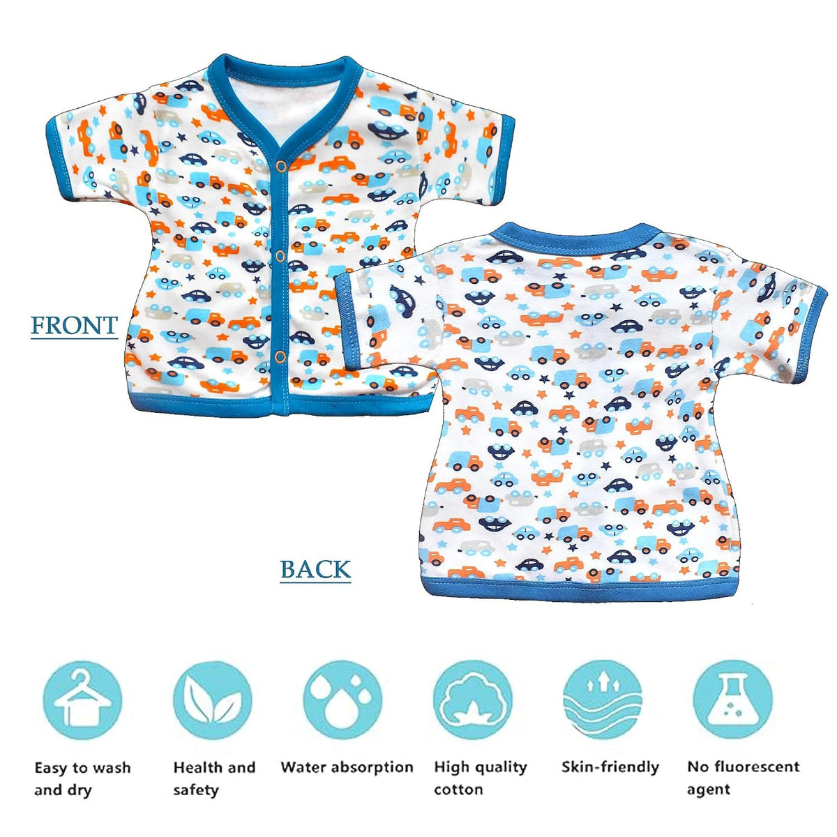 Vparents half sleeves Cotton New Born Baby Boy's & Baby Girls jabla -Multicolour - Assorted Design (0-3 months)