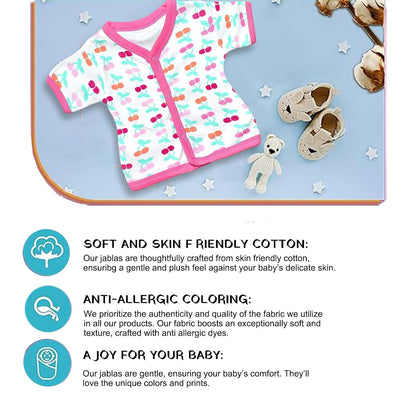 Vparents half sleeves Cotton New Born Baby Boy's & Baby Girls jabla -Multicolour - Assorted Design (0-3 months)