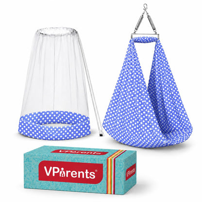 VParents Infant Baby Swing Cradle with Mosquito Net and Spring