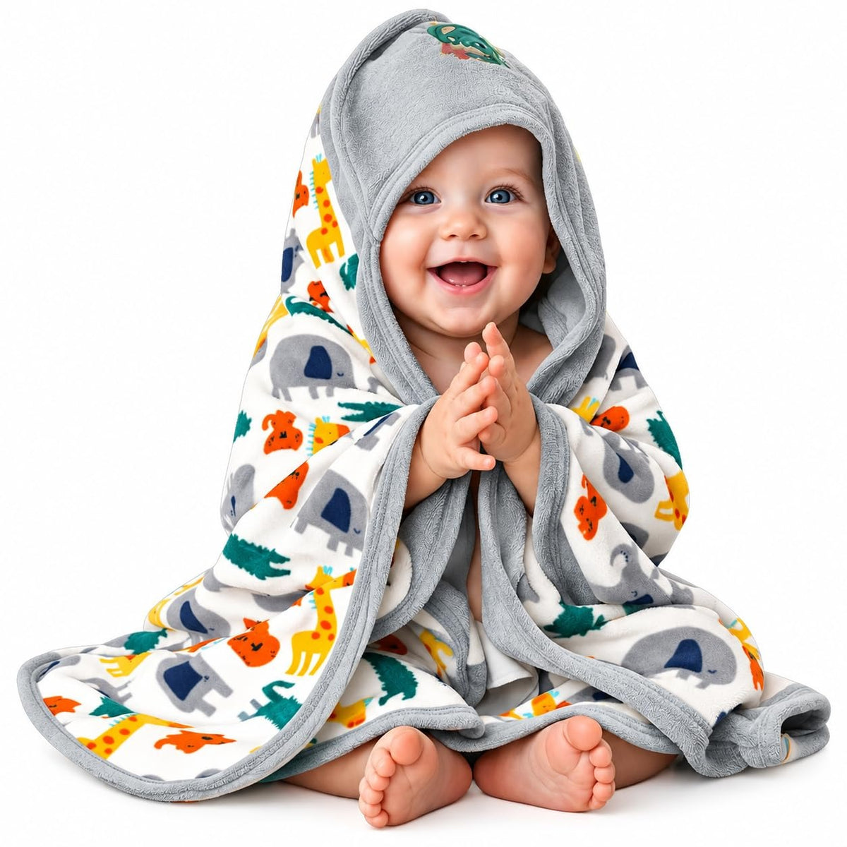 VParents cotton New Born Baby Hooded Wrapper Blanket,sigle layer  -Assorted design deo