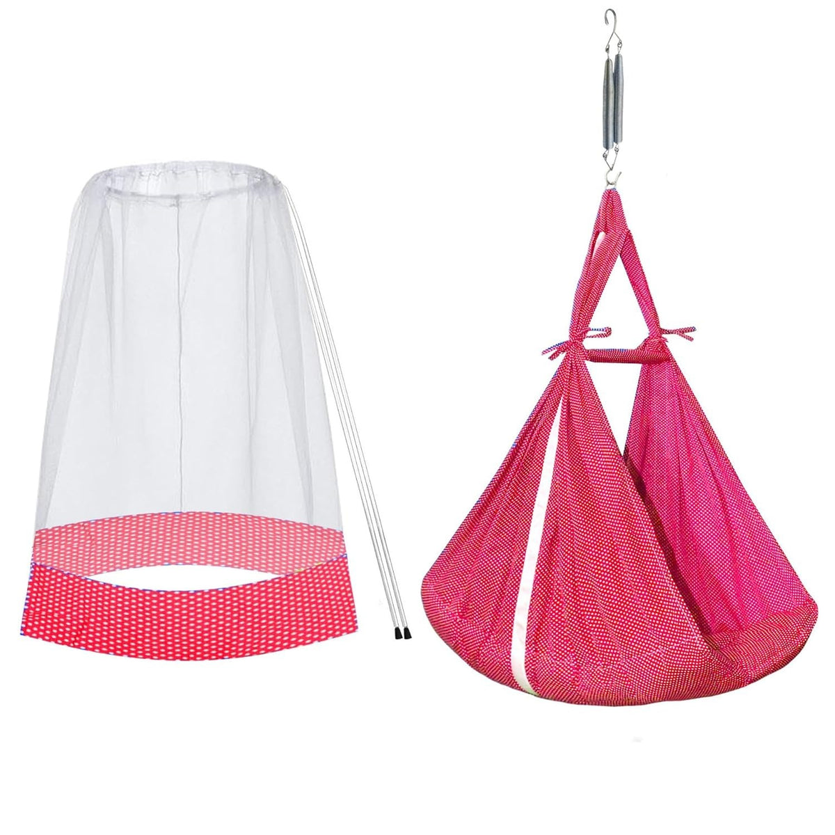 VParents Infant Baby Swing Cradle with Mosquito Net and Spring