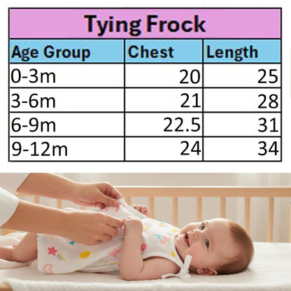 VParents 100% Organic Cotton knoted tying  frock and tying jabla Newborn Baby Girls Sleeveless Summerwear Dress Muslin Frock for Infants