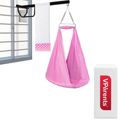 VParents Infant Baby Swing Cradle with Mosquito Net and Spring