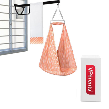 VParents Infant Baby Swing Cradle with Mosquito Net and Spring