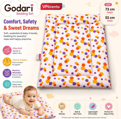 Vparents Chunky New Born Baby Godadi Soft Cotton Baby godi Godari|Baby Bed|Crib Sheet|bedding set